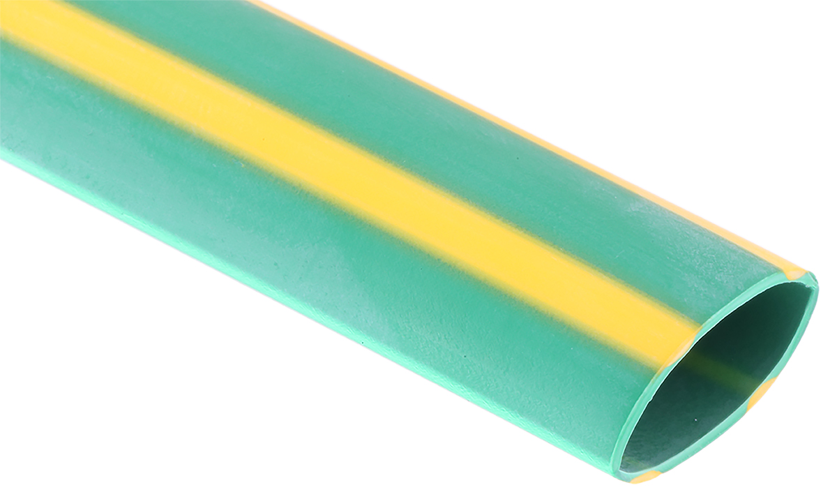 RS PRO Halogen Free Heat Shrink Tubing, Green 12.7mm Sleeve Dia. x 1.2m Length 2:1 Ratio