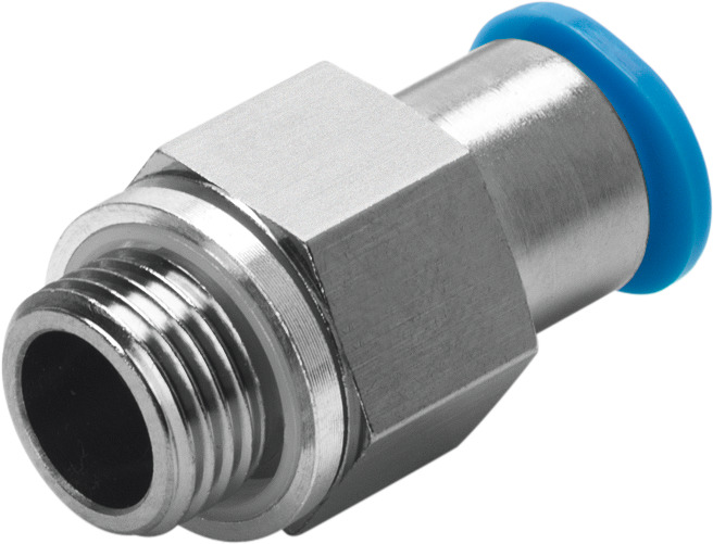 Festo QSK Series Straight Threaded Adaptor, G 1/8 Male to Push In 8 mm, Threaded-to-Tube Connection Style, 186297