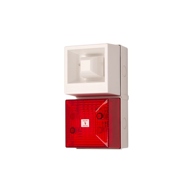 Clifford & Snell YL40 Series Red Sounder Beacon, 24 V dc, IP65, Wall Mount, 108dB at 1 Metre