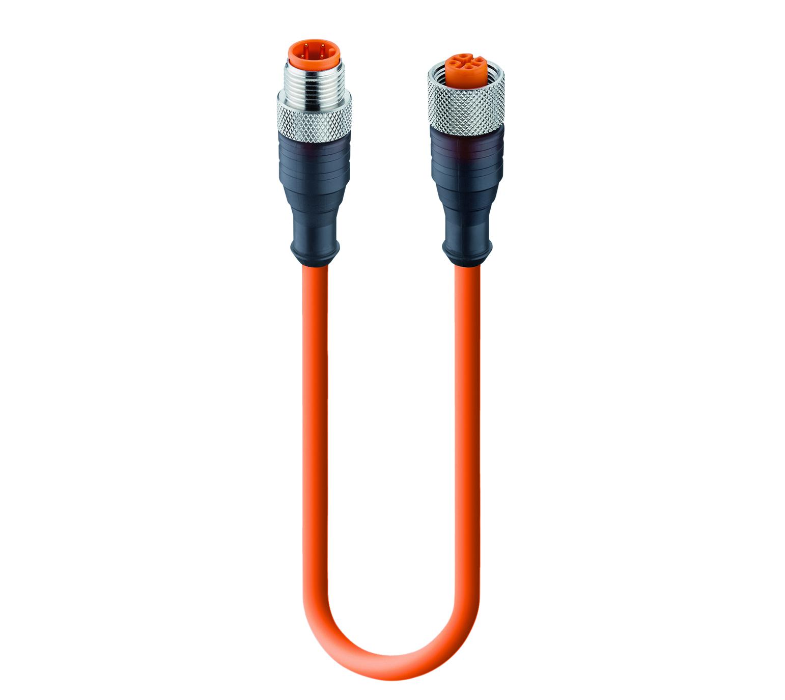 Lumberg Automation Male 4 way M12 to Female 4 way M12 Sensor Actuator Cable
