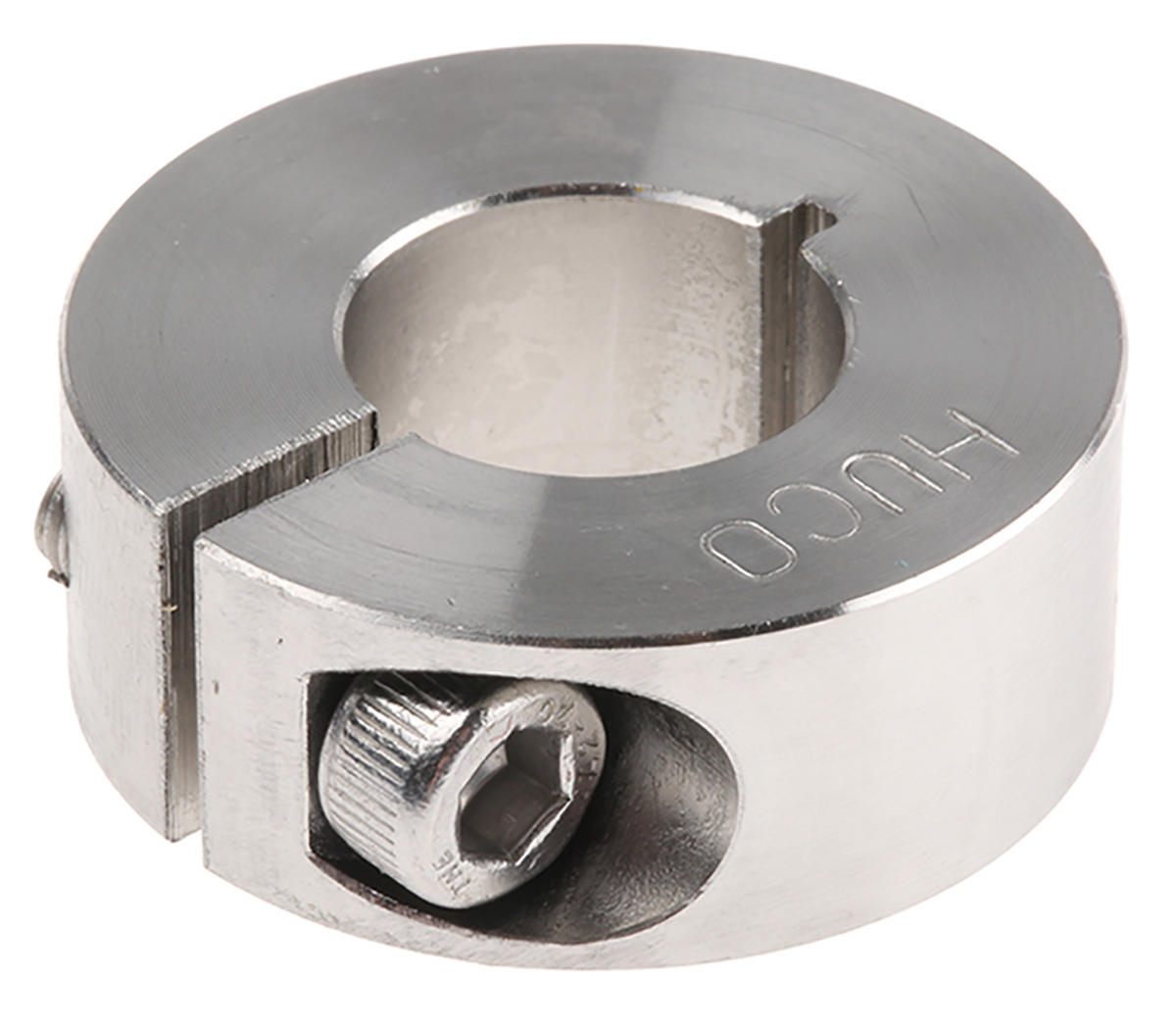 Huco Shaft Collar, One Piece, Clamp Screw, Bore 16mm, OD 34mm, W 13mm, Stainless Steel