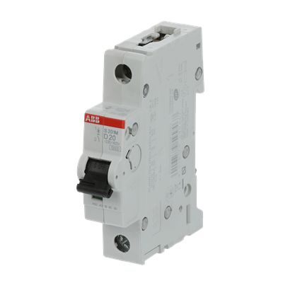 ABB System Pro M Compact S200M MCB, 1P, 20A Curve D, 230V AC, 72V DC, 15 kA Breaking Capacity
