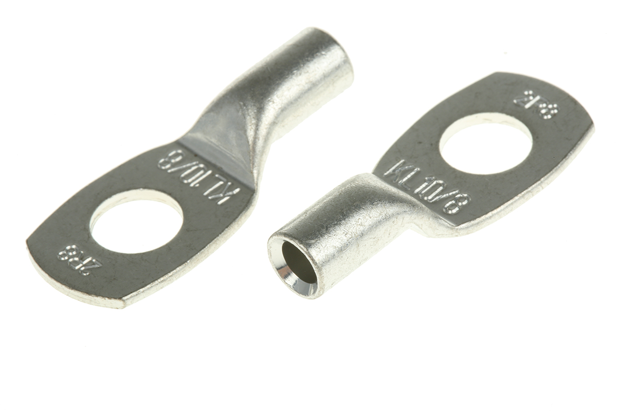 Klauke Uninsulated Ring Terminal, M8 Stud Size, 10mm² to 10mm² Wire Size