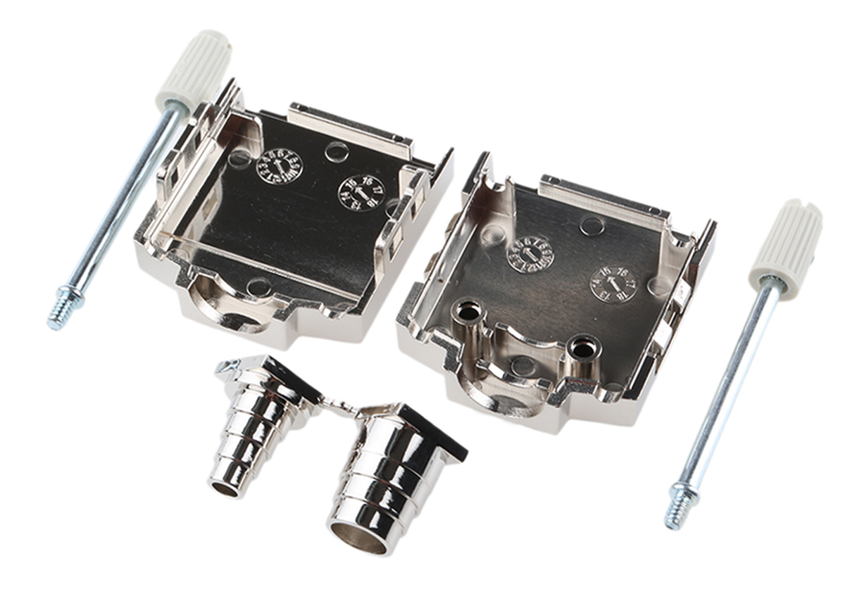 MH Connectors MHDPPK-T/M Series ABS D Sub Backshell, 9 Way, Strain Relief