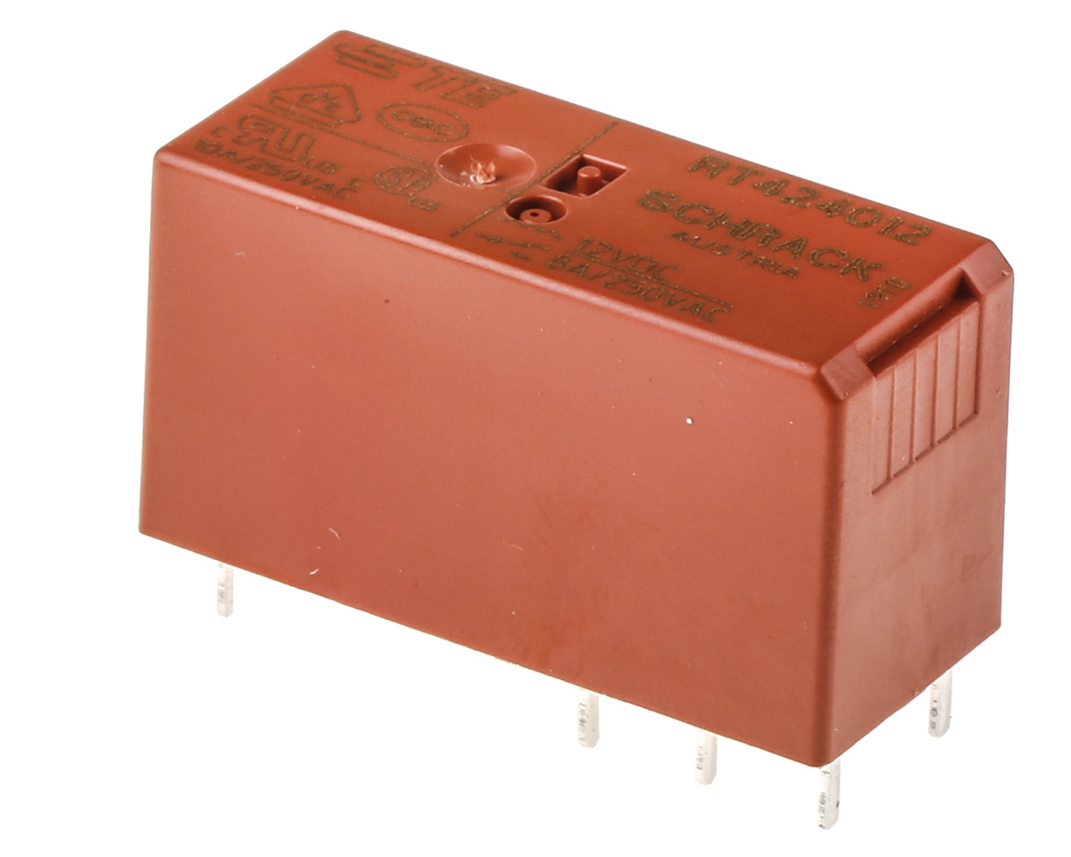 TE Connectivity PCB Mount Power Relay, 6V dc Coil, 8A Switching Current, DPDT