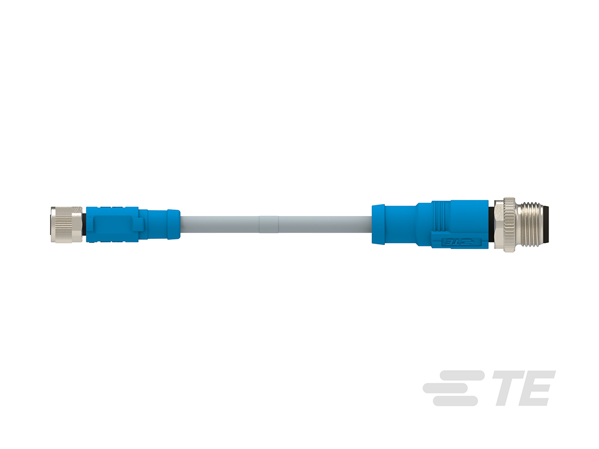 TE Connectivity Male/Female 3 way M8 to 3 way M12 Sensor Actuator Cable, 1000 mm