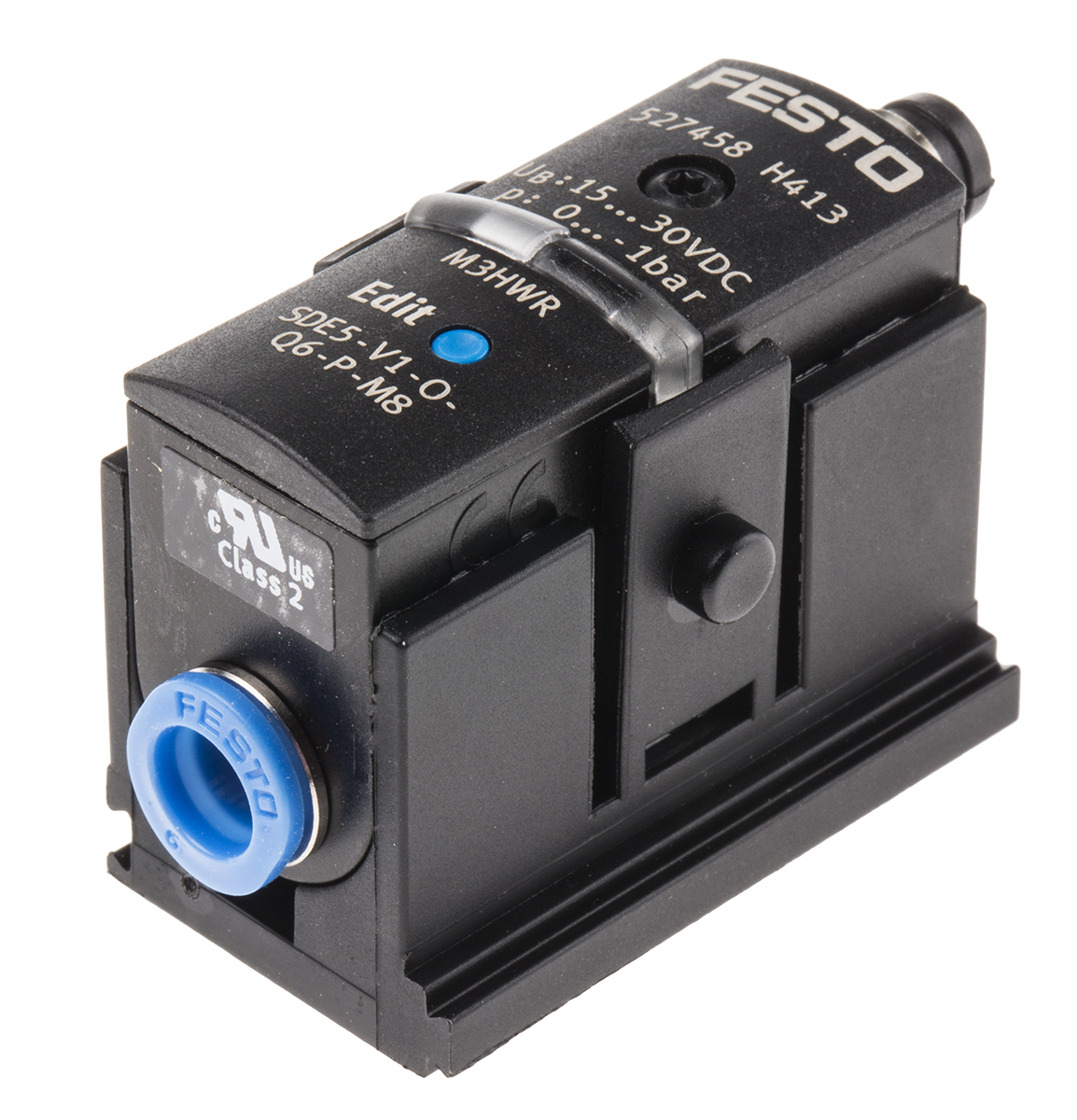 Festo Pressure Sensor, 15 to 30V dc, IP40 0bar