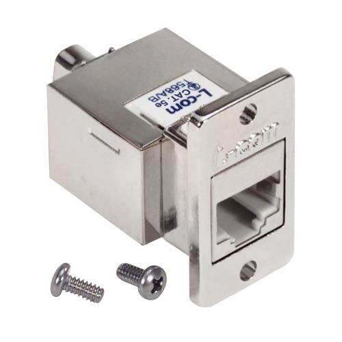 L-Com ECF Series Ethernet Connector, Flange Mount, Cat6a Straight 1 Port 1 -Way
