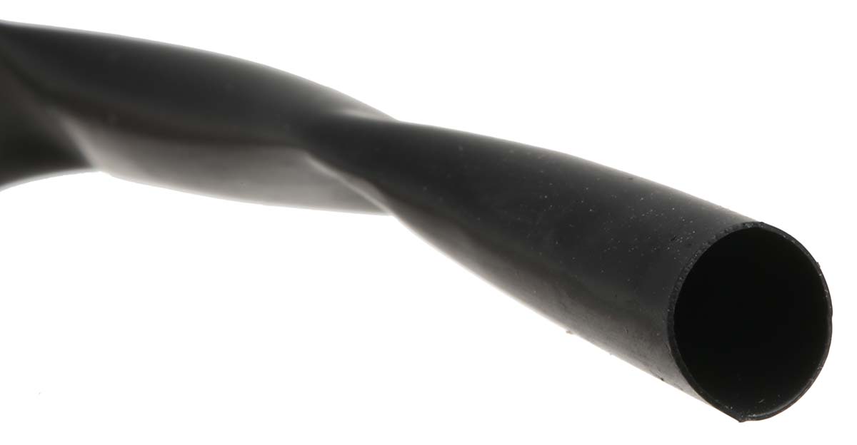 TE Connectivity Heat Shrink Tubing, Black 6.4mm Sleeve Dia. x 8m Length 2:1 Ratio, LSTT Series