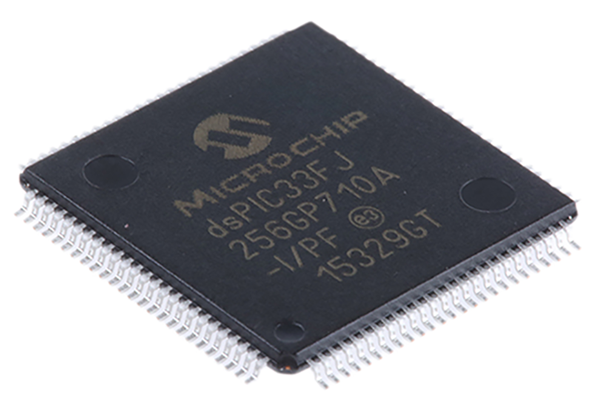 DSPIC33FJ256GP710A-I/PF Microchip, 16bit Digital Signal Processor 40MHz 256 kB Flash 100-Pin TQFP
