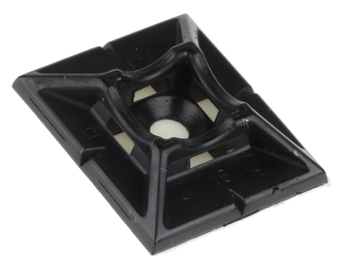 Legrand Self Adhesive Black Cable Tie Mount 30 mm x 25mm, 4.6mm Max. Cable Tie Width