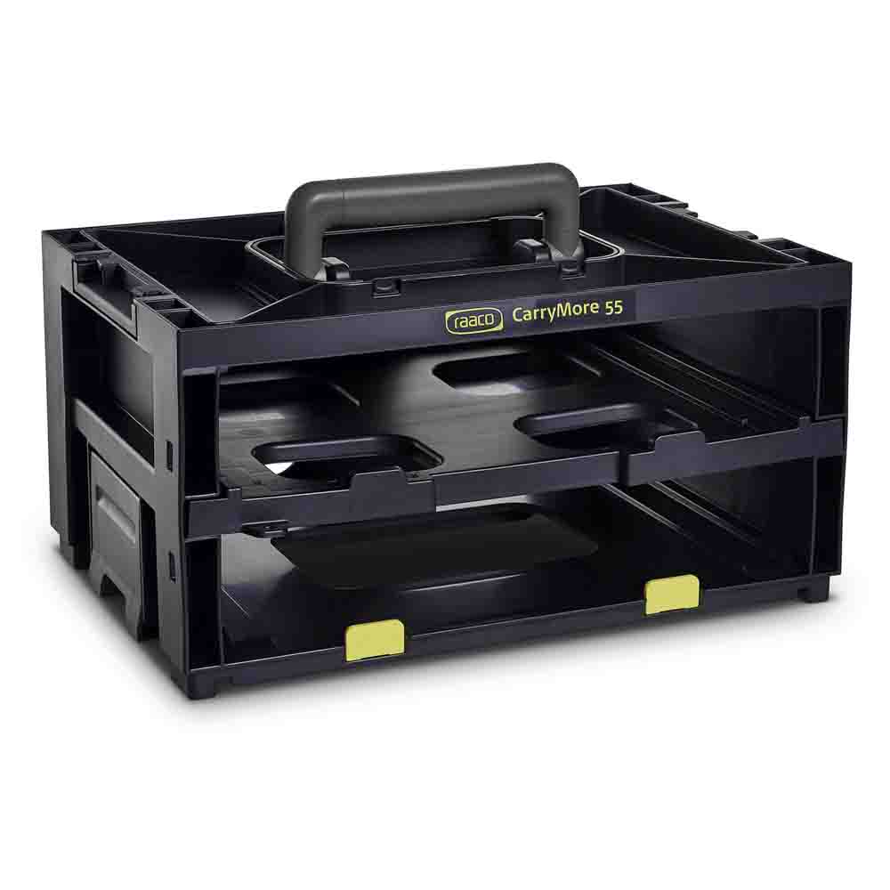 Raaco 2 Cell Black Compartment Box, 195mm x 386mm x 263mm