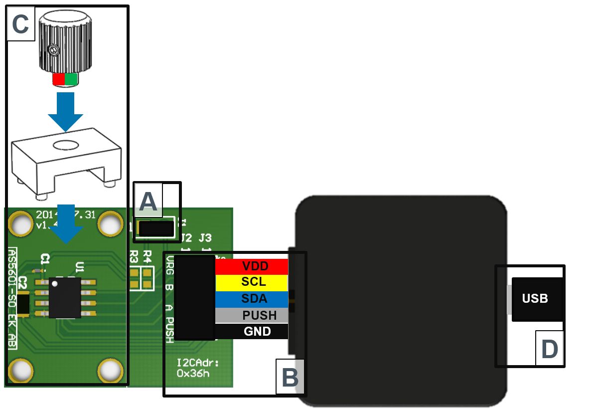 ams OSRAM AS5601-SO_EK_ST Position Sensor Evaluation Kit for AS5601 AS5601