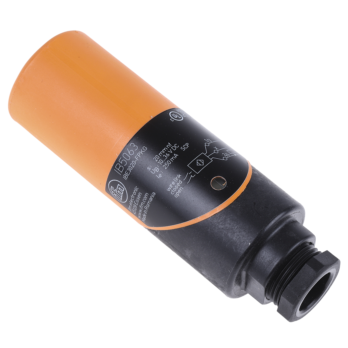 ifm electronic Inductive Threaded Barrel Proximity Sensor, 20 mm Detection, PNP NO/NC, 10 → 36 V dc