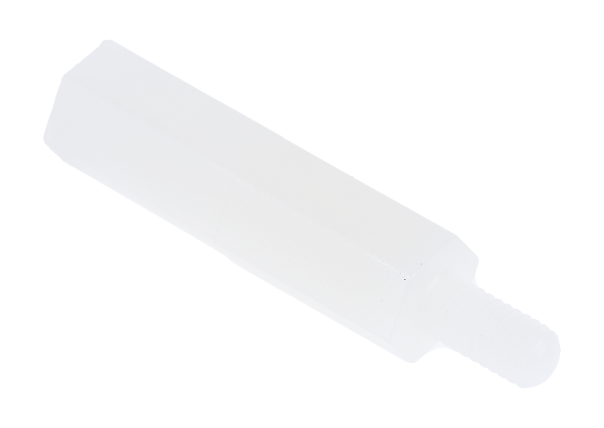 RS PRO Standoff, M3 x M3 Thread, 20mm Body, Nylon 66, Male/Female, 6mm Stud