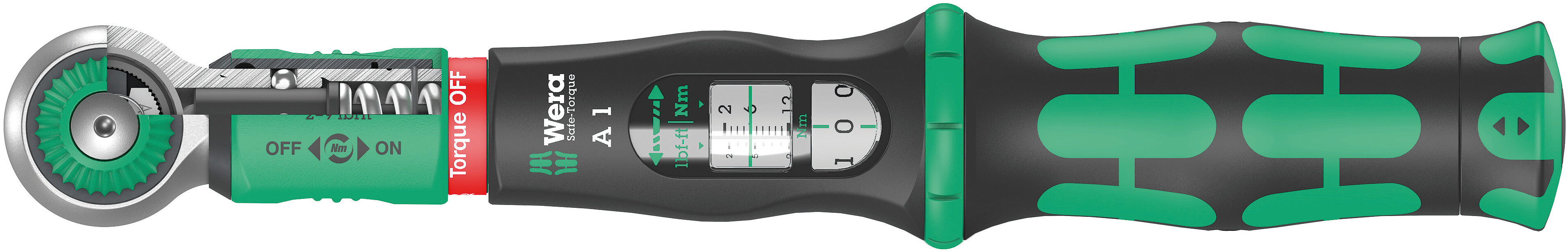 Wera Safe-Torque A 1 Click Torque Wrench, 2 → 12Nm, 1/4 in Drive, Square Drive