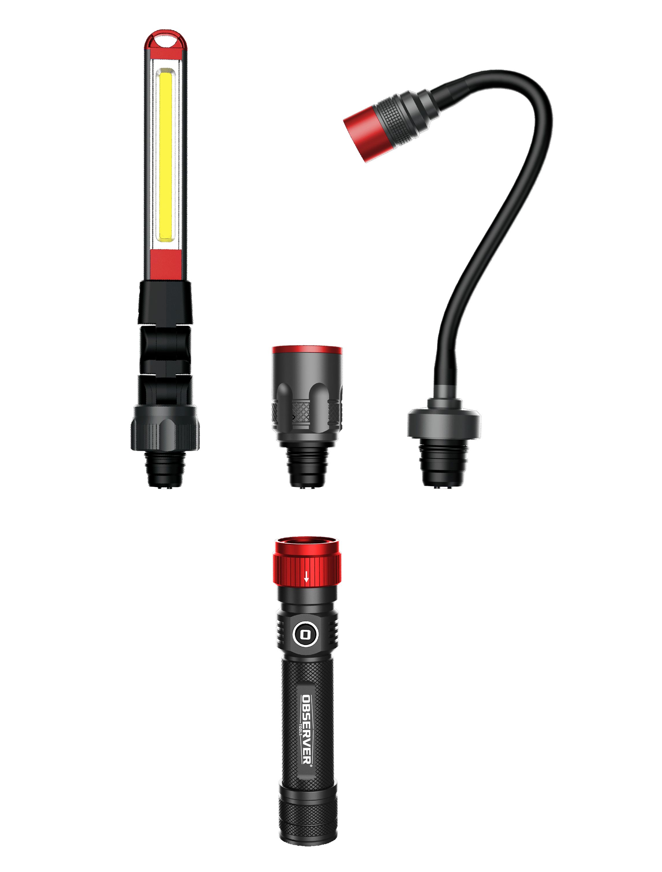 Observer Tools LED Torch Black - Rechargeable 1000 lm