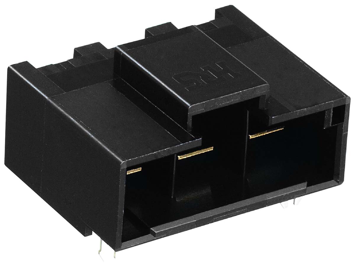 Hirose DF60 Series Right Angle Through Hole PCB Header, 2 Contact(s), 10.16 mm Pitch, 1 Row, Shrouded