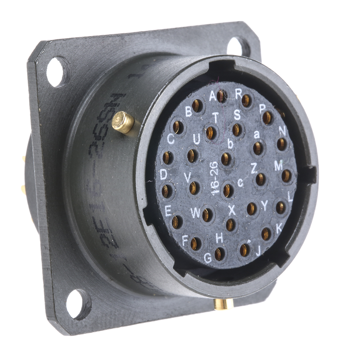 Amphenol Limited, 62GB 26 Way Box Mount MIL Spec Circular Connector ReceptacleOlive, Socket Contacts,Shell Size 16,