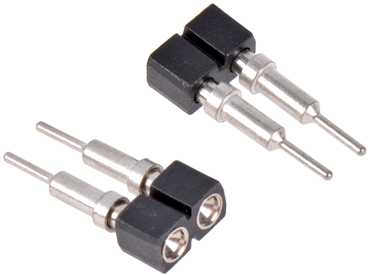 2 Way Preci-Dip Straight Through Hole 2.54mm Socket Contact Carrier, Solder, 3A 100 V ac, 150 V dc