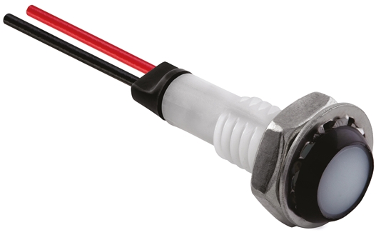 Marl Green Panel Mount Indicator, 8 → 48V, 5.9 x 4.8mm Mounting Hole Size, Lead Pin Termination