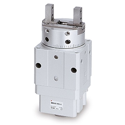 SMC 2 Finger Double Action Pneumatic Gripper, MRHQ16D-180S-N, Rotary Actuated Air Gripper Gripping Type