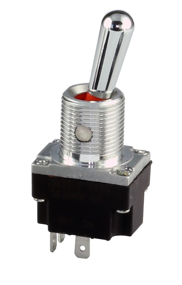 Honeywell Toggle Switch, Panel Mount, (On)-Off, DPST, Solder Terminal, 28V dc