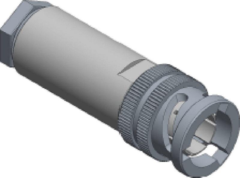 3-Slot Male HV Triaxial Cable Connector