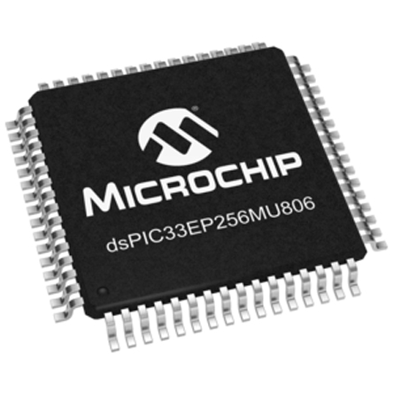 Microchip DSPIC33EP256MU806-E/PT, 16 bit dsPIC, dsPIC33EPXXXMU806 Microcontroller, 70 MHz, 280kB FLASH, 64-Pin TQFP