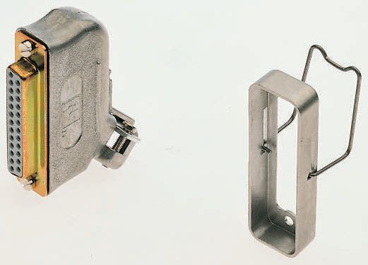 Cinch Right Angle D Sub Backshell, 50 Way, Strain Relief