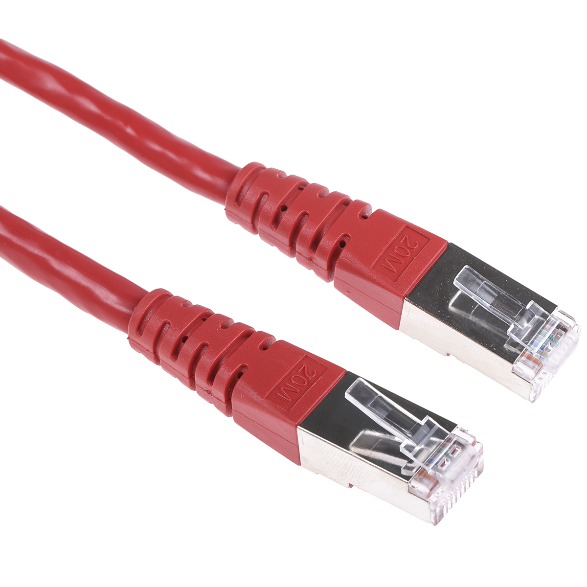 Roline, 20m Cat6, Red RJ45 to Male RJ45 Male, S/FTP Shielded, Terminated PVC Sheath