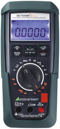 Gossen Metrawatt METRAHIT PM XTRA Handheld Digital Multimeter, True RMS, 10A ac Max, 10A dc Max, 1000V ac Max