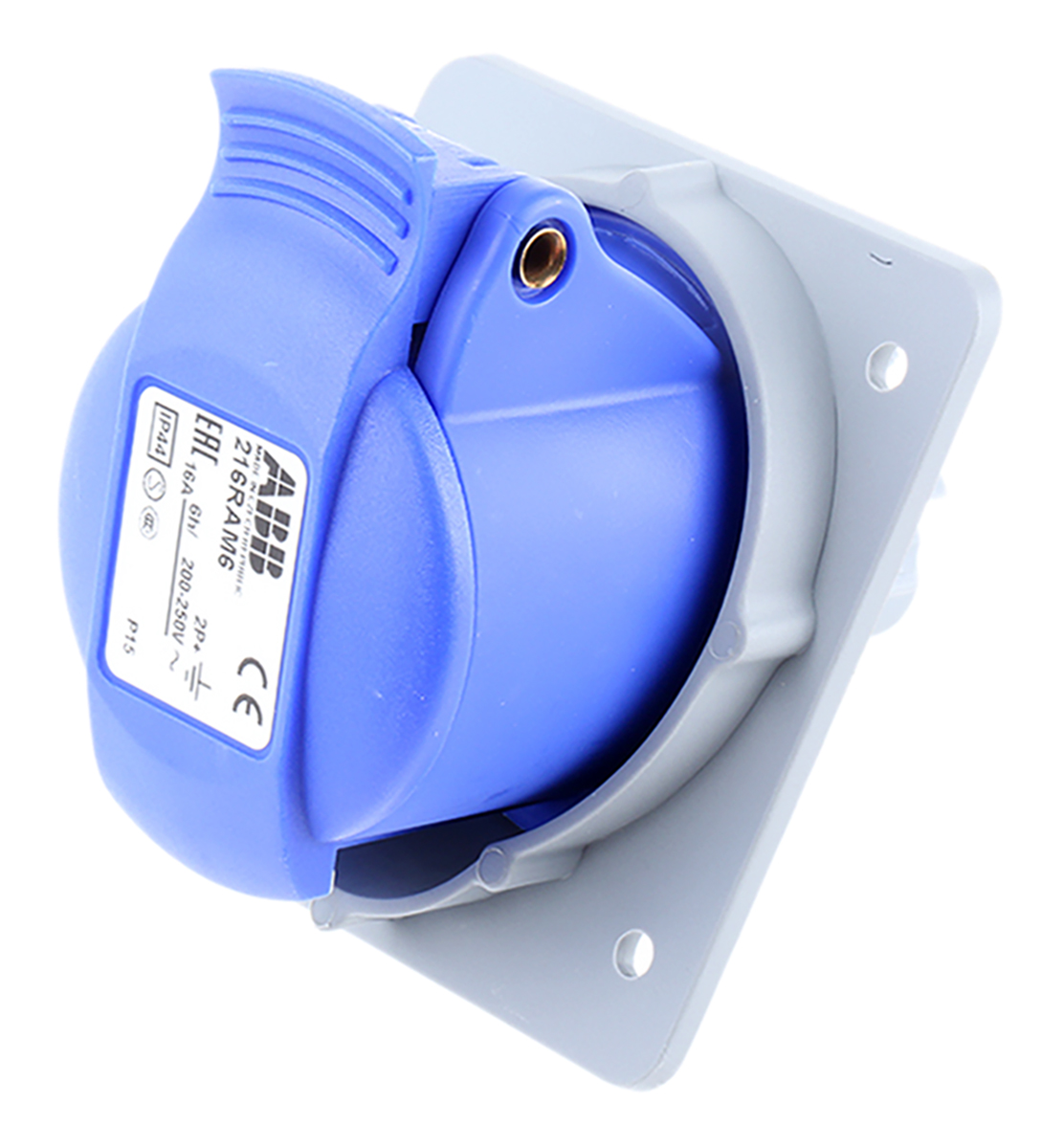 Amphenol Industrial, Easy & Safe IP44 Blue Panel Mount 2P + E Right Angle Industrial Power Socket, Rated At 16A, 230 V