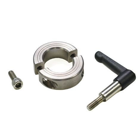 Ruland Shaft Collar, Two Piece, Quick Clamp, Bore 12mm, OD 28mm, W 13mm, 303 Stainless Steel