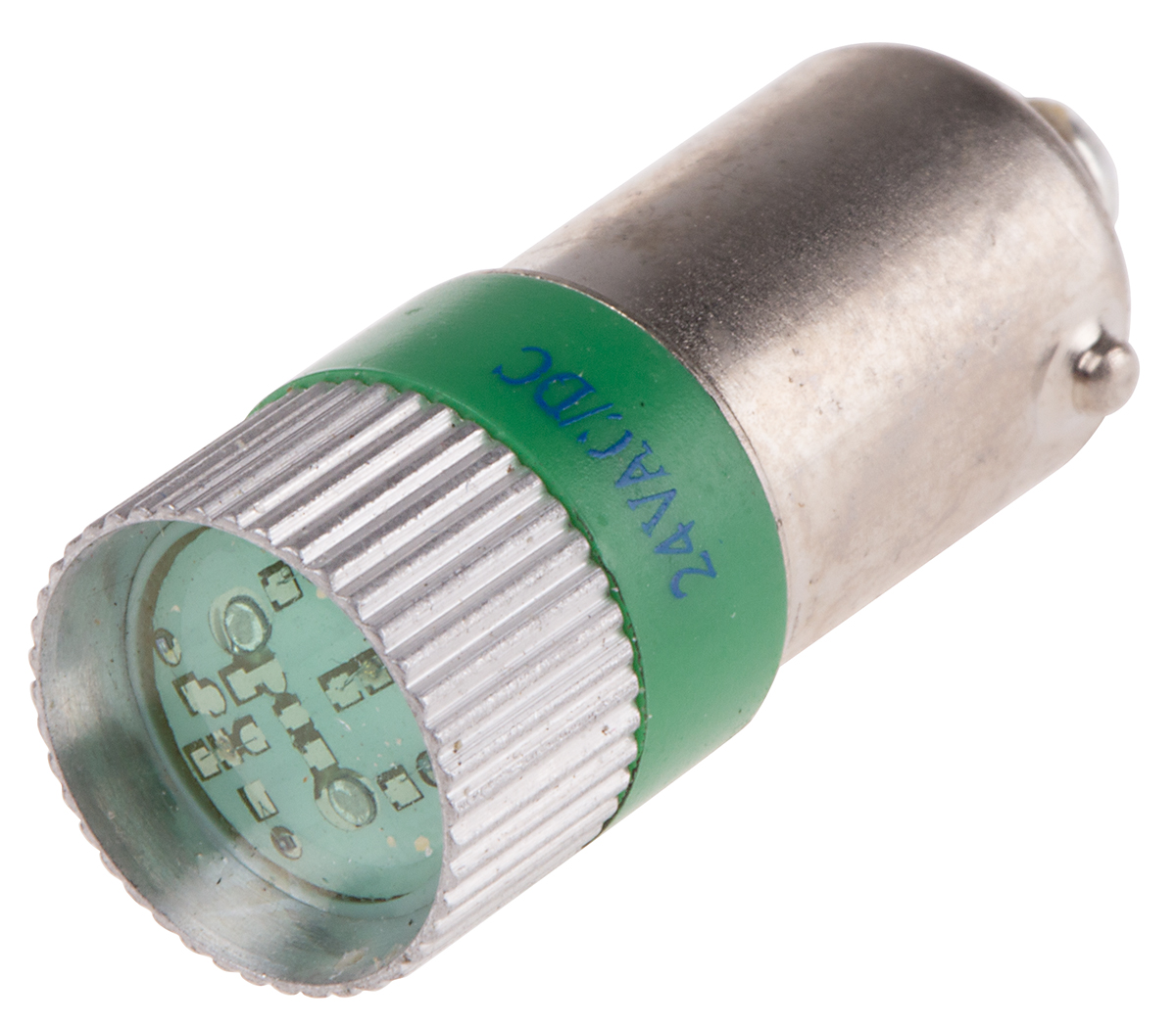 RS PRO Green LED Indicator Lamp, 24V ac/dc, BA9s Base, 10mm Diameter, 170/160mcd