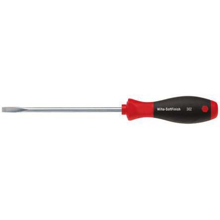Wiha Slotted Screwdriver, 4 mm Tip, 150 mm Blade, 150 mm Overall