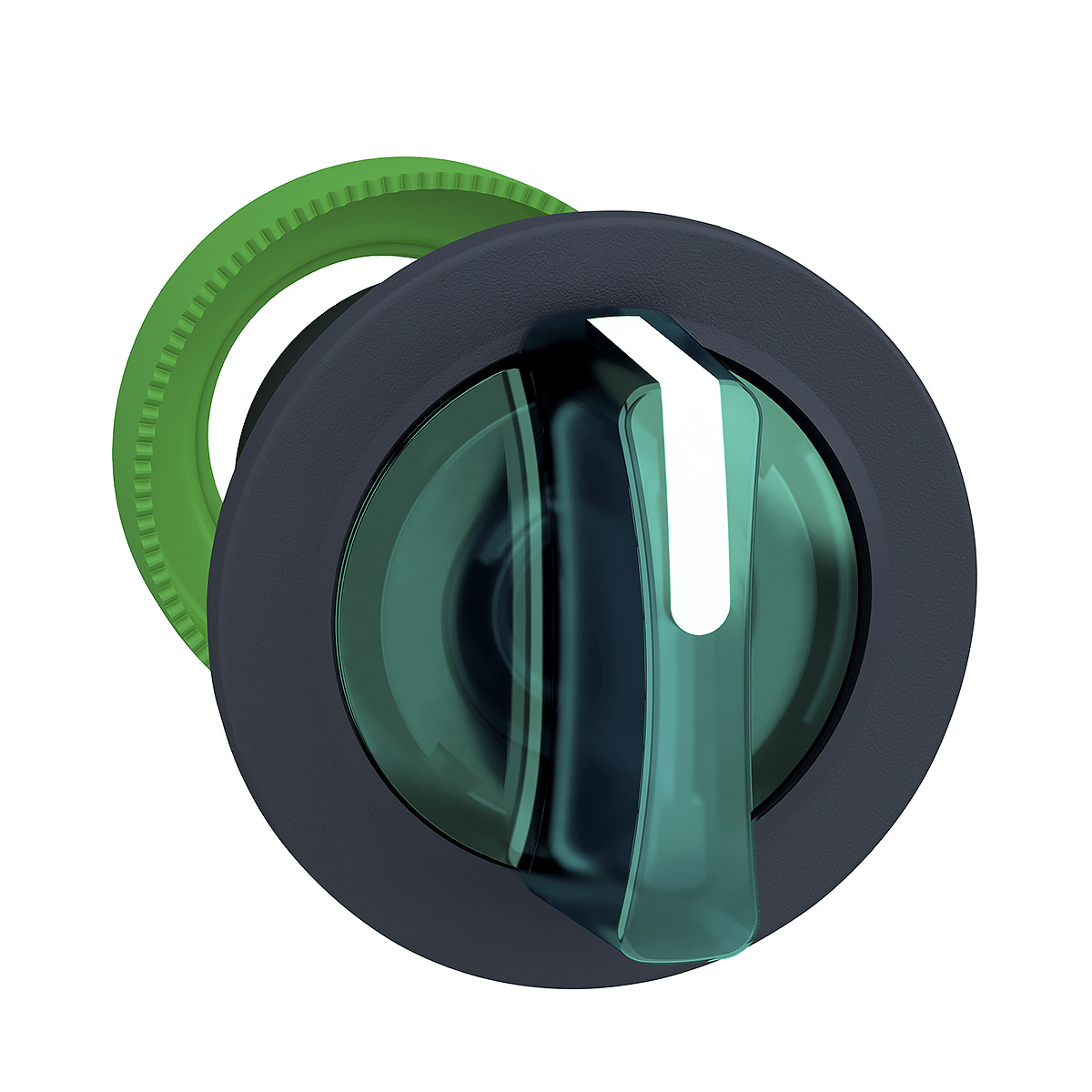 Schneider Electric Harmony Series 2 Position Selector Switch Head, 30mm Cutout, Green Handle