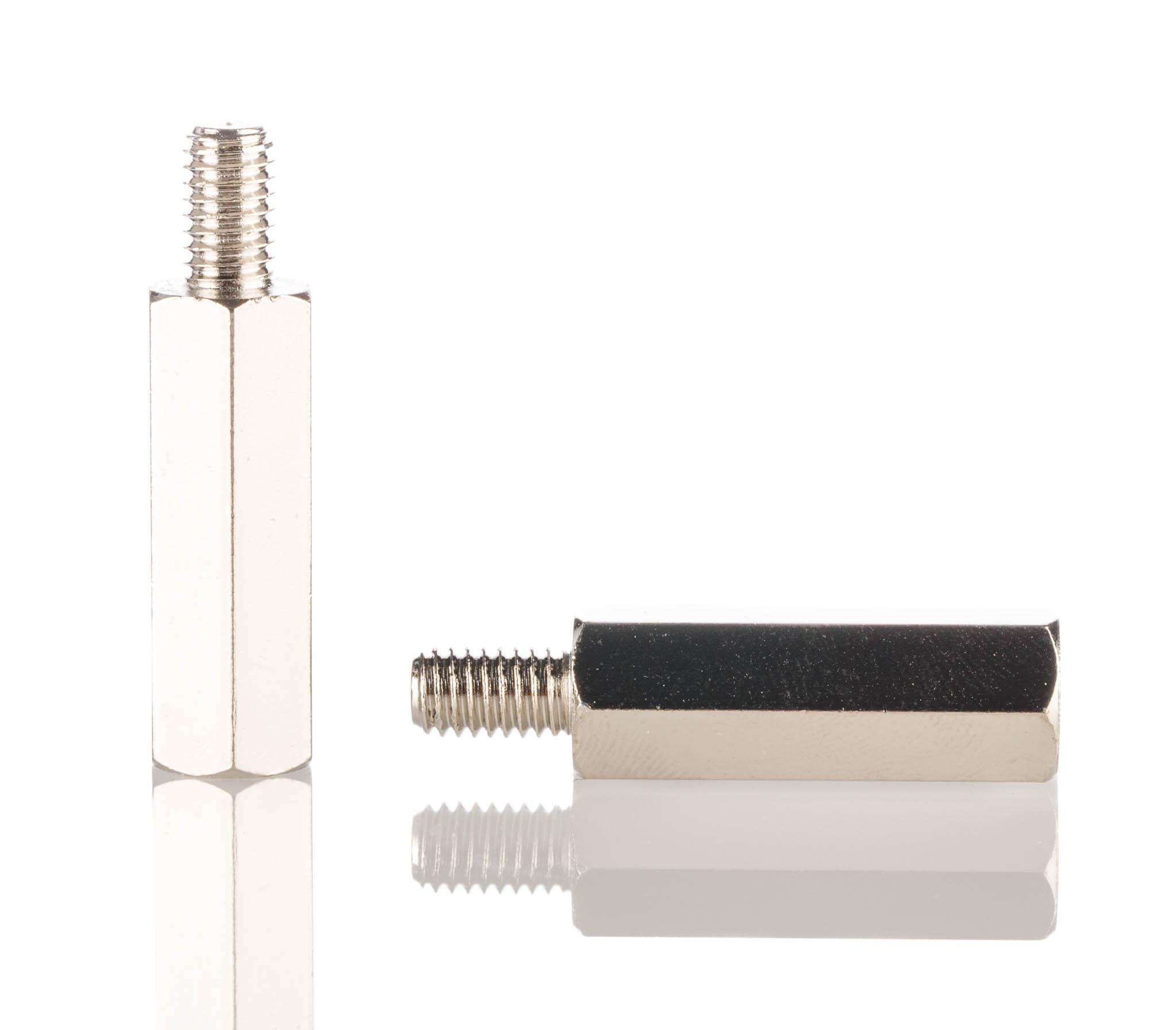 RS PRO Standoff, M6 x M6 Thread, 40mm Body, Steel, Male/Female, 10mm Stud