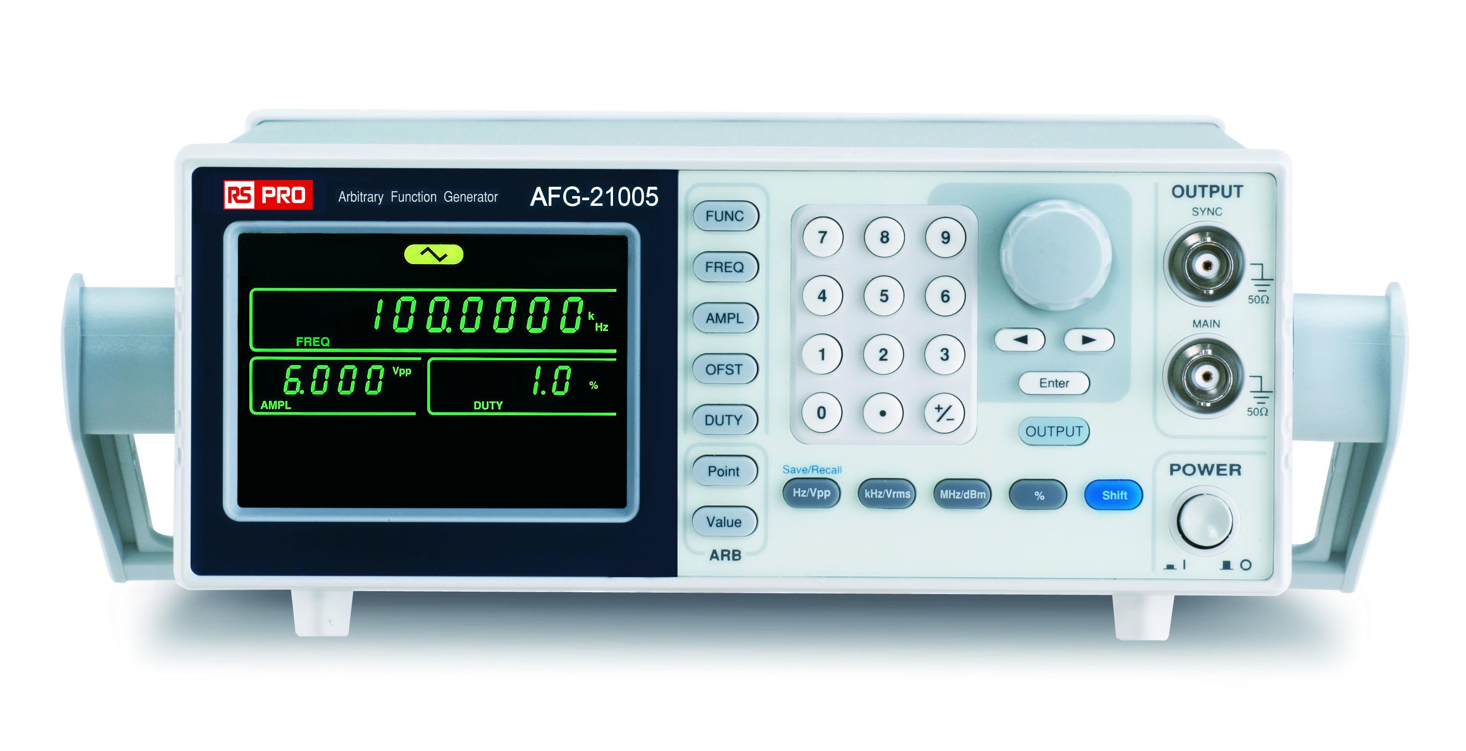 RS PRO AFG21005 Function Generator, 0.1Hz Min, 5MHz Max, Variable Sweep
