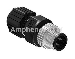 Amphenol Industrial Circular Connector, 4 Contacts, Cable, M12 Connector, Plug, Male, IP68, M Series