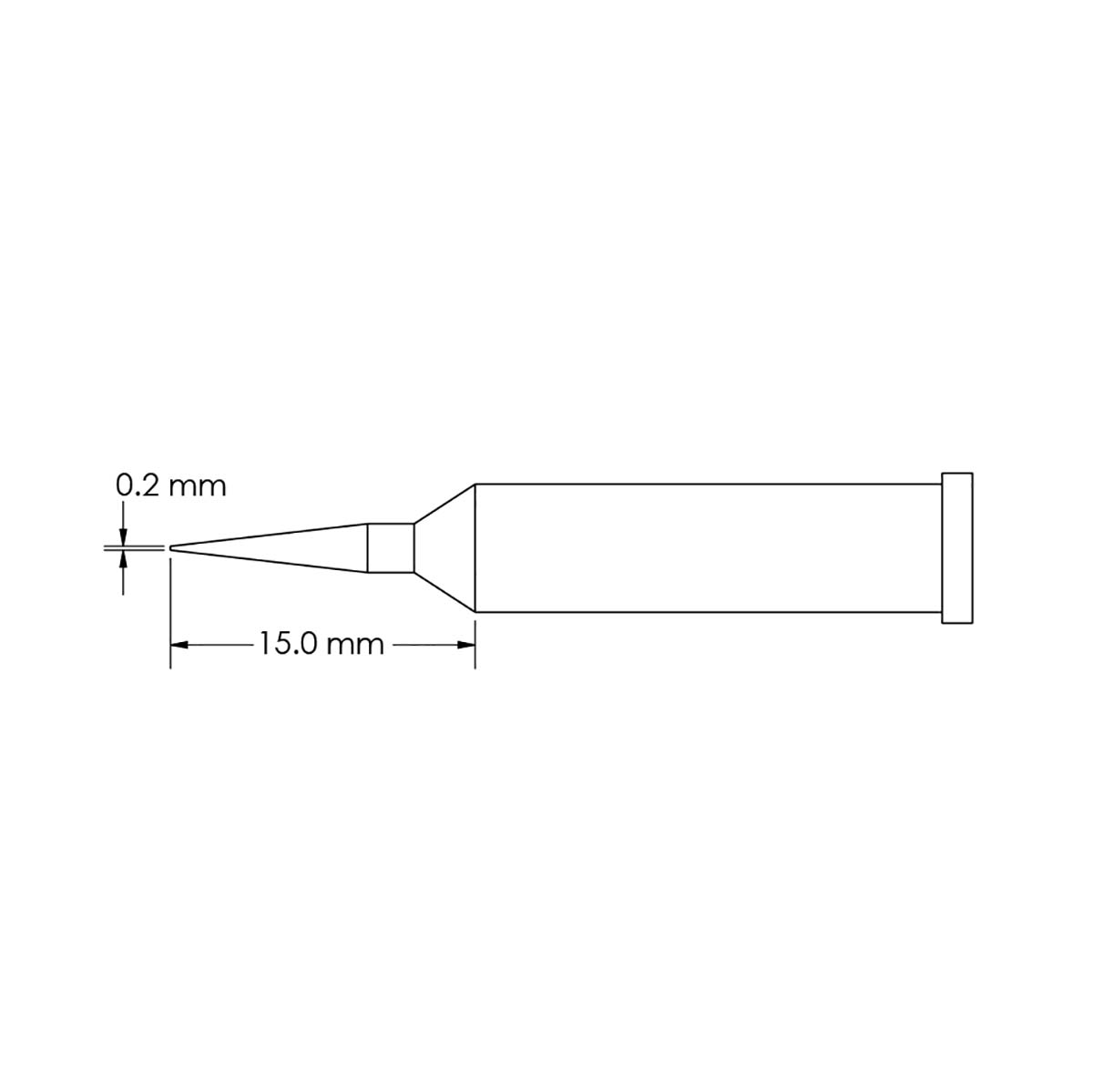 Metcal GT6-CN1502A 0.2 x 15 mm Conical Soldering Iron Tip for use with Soldering Iron