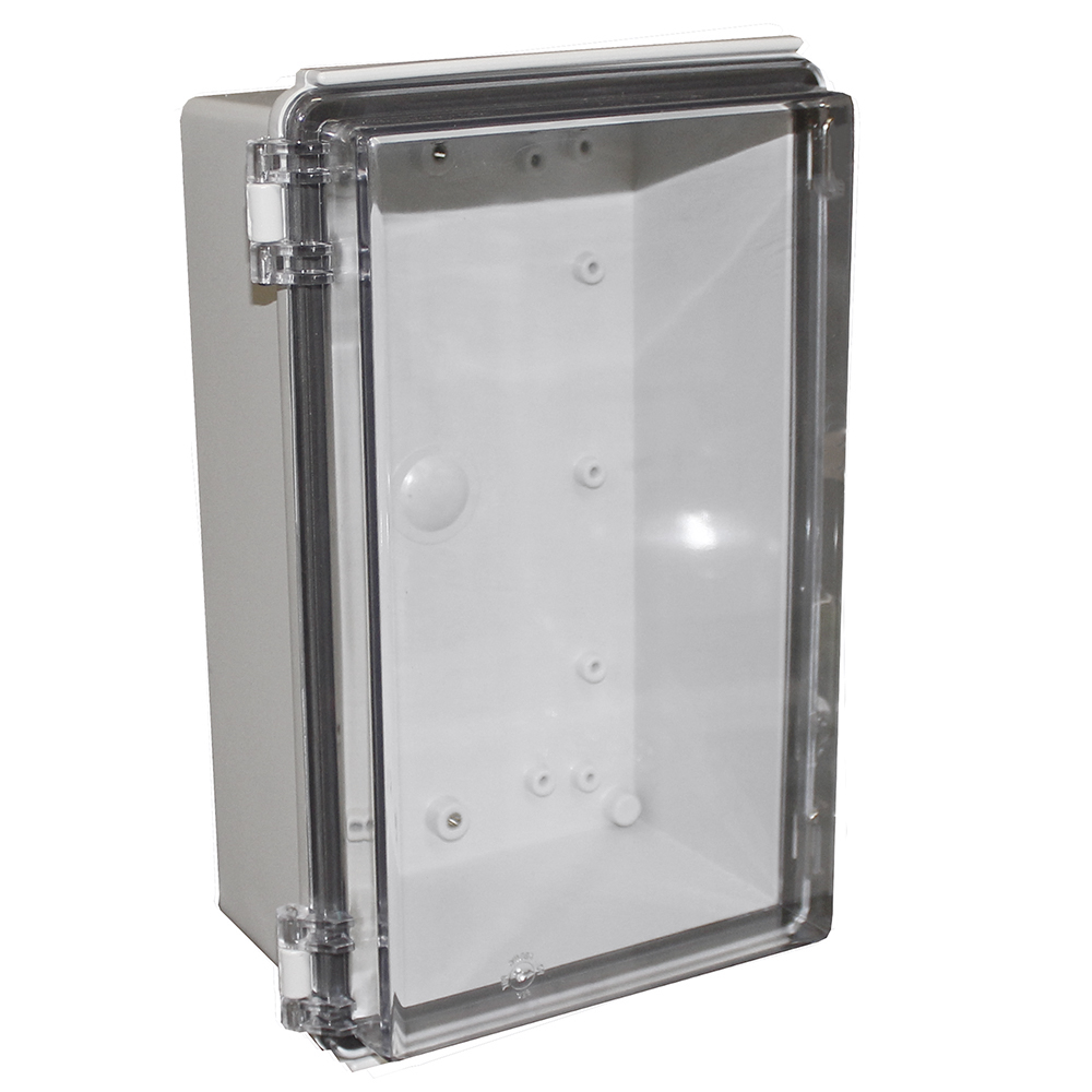 CAMDENBOSS X8 Series Grey ABS General Purpose Enclosure, IP67, IK08, Clear Lid, 270x170x110mm