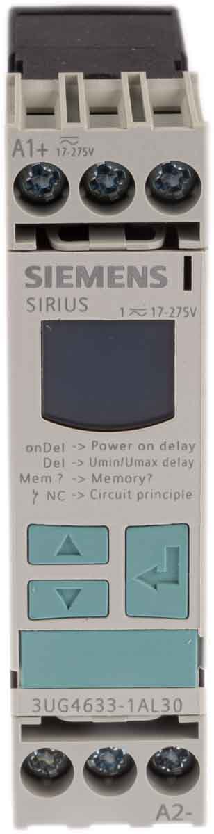 Siemens Voltage Monitoring Relay, 1 Phase, SPDT, 17 → 275V ac/dc, DIN Rail