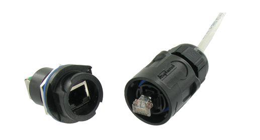 Amphenol Socapex Male Ethernet Connector, Jam Nut, Cat6 1 Port 1 -Way