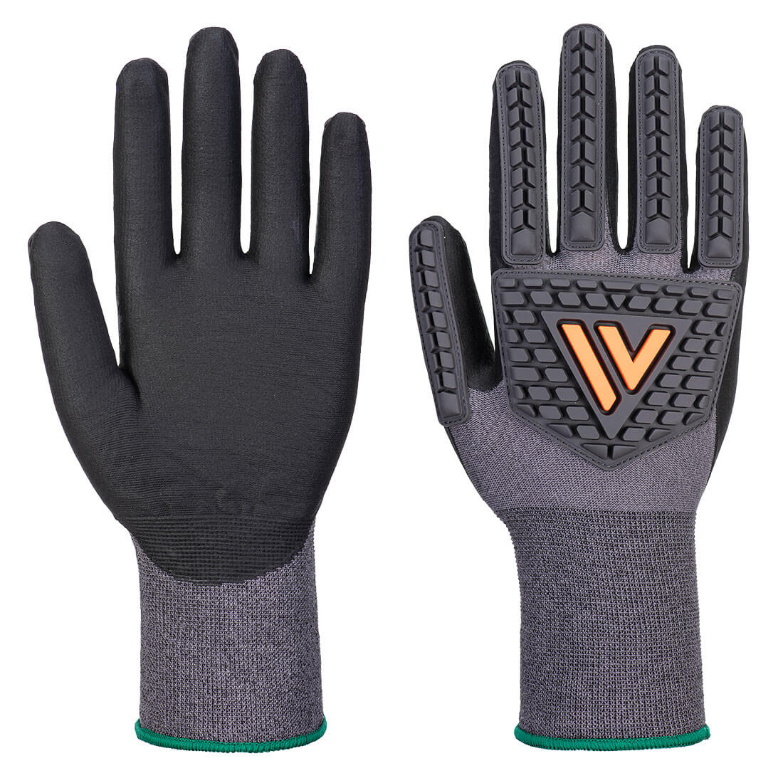 Portwest A715 - Grip 15 Nitrile Impact Glove Black Elastane, Nylon Work Gloves, Size XL, Nitrile Foam Coating