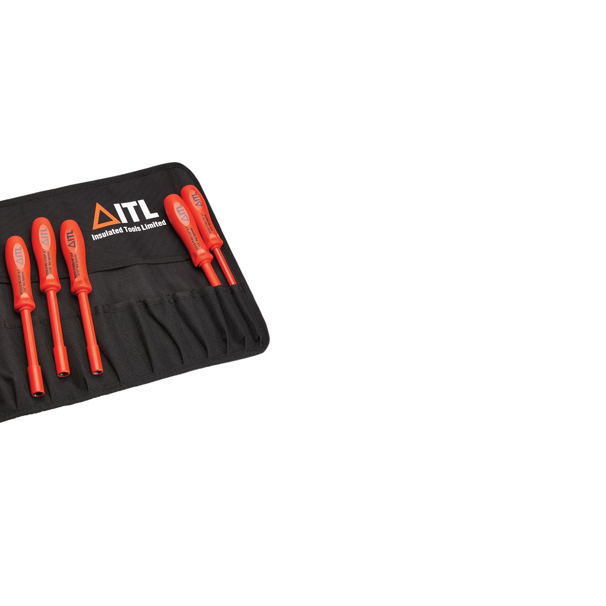 ITL Insulated Tools Ltd Hexagon Nut Driver Set, 0BA, 2BA, 4BA, 6BA, 8BA Tip, VDE/1000V, 340 mm Overall