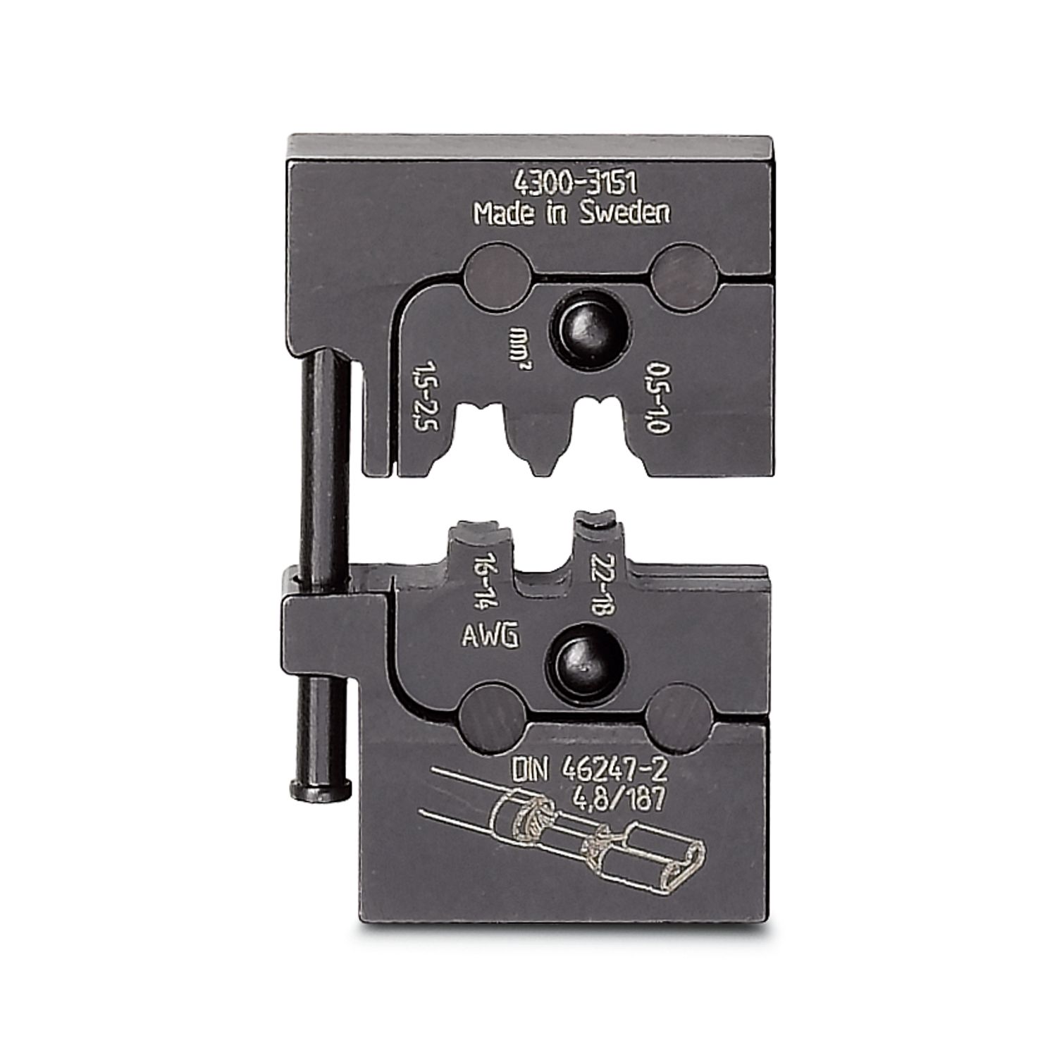 Phoenix Contact, CRIMPFOX-M Crimp Die, Sleeve Connectors, Wire size 0.5 → 2.5mm², Coaxial Type Non Insulated