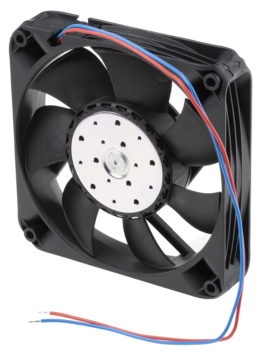 ebm-papst 4400 FN Series Axial Fan, 12 V dc, DC Operation, 225m³/h, 12W, 1A Max, 119 x 119 x 25mm