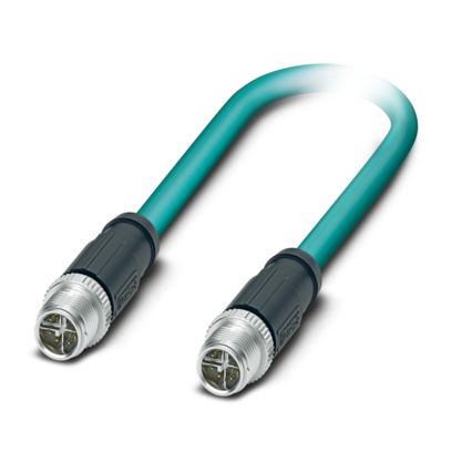 Phoenix Contact1440520, 20m Cat6a, Light Blue M12 to Male M12 Male, Shielded Shielded, Terminated Polyurethane Sheath