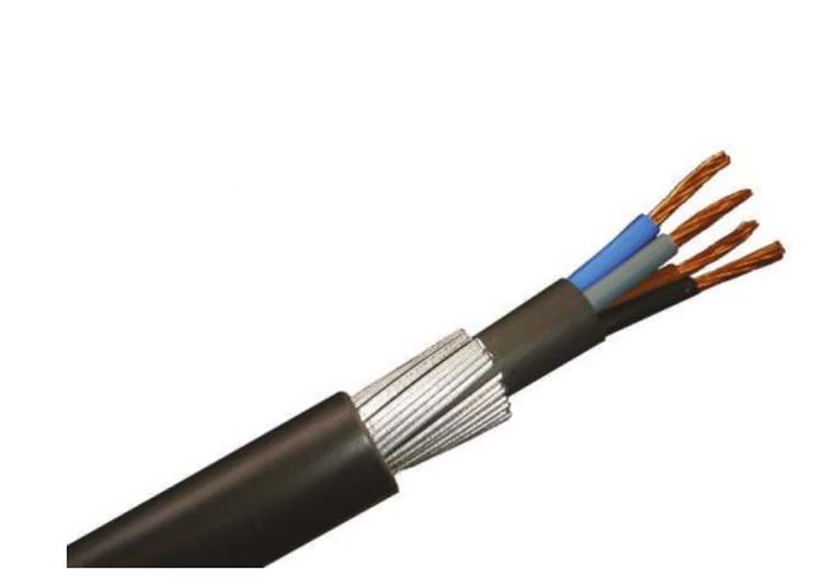 RS PRO Armoured 4 mm² 4 Core Power Cable, Black PVC, 50m